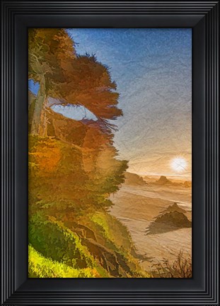 Framed Beach Sunset Print