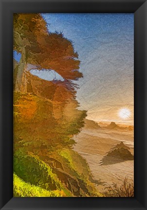 Framed Beach Sunset Print