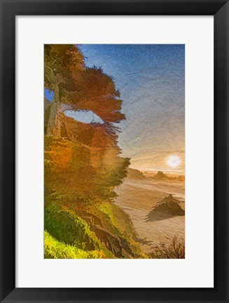 Framed Beach Sunset Print