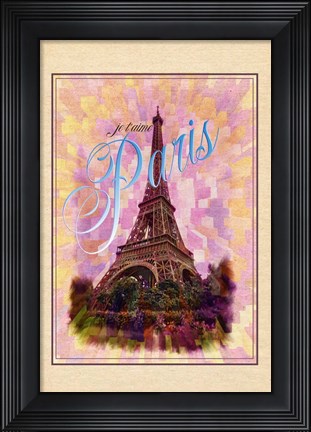Framed Je T&#39;aime Paris Print