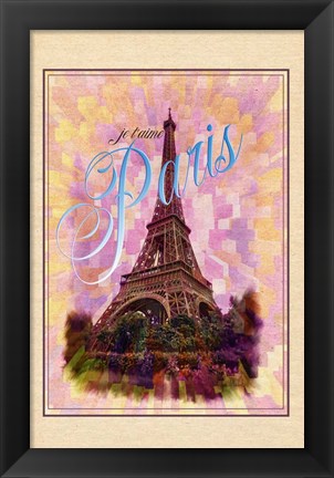 Framed Je T&#39;aime Paris Print