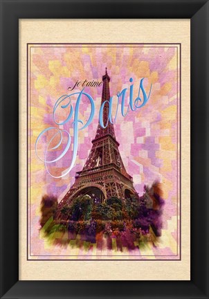 Framed Je T&#39;aime Paris Print