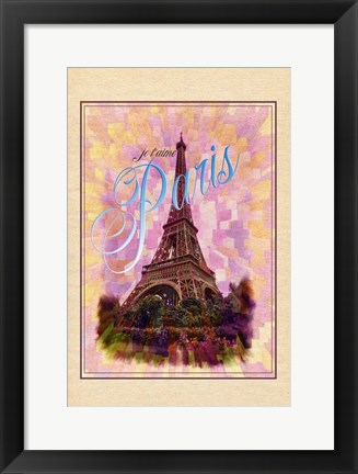 Framed Je T&#39;aime Paris Print