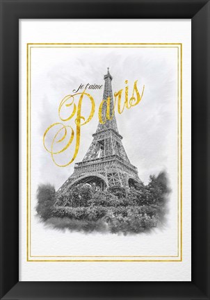 Framed Je T&#39;aime Paris Print