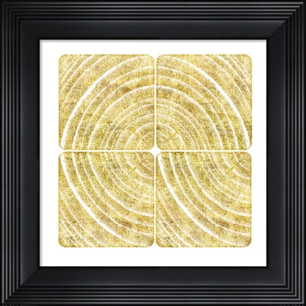 Framed Tree Ring Triptych I Print