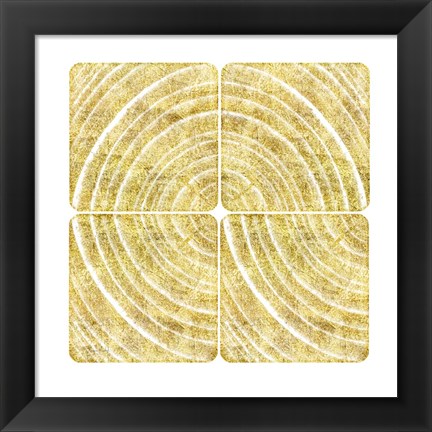 Framed Tree Ring Triptych I Print