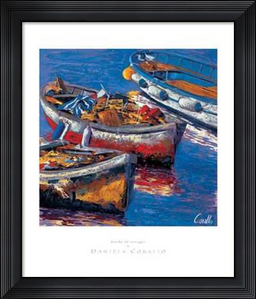 Framed Barche All&#39;Ormeggio Print