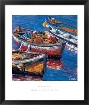 Framed Barche All&#39;Ormeggio Print