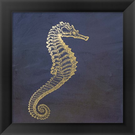 Framed Golden Seahorse Print