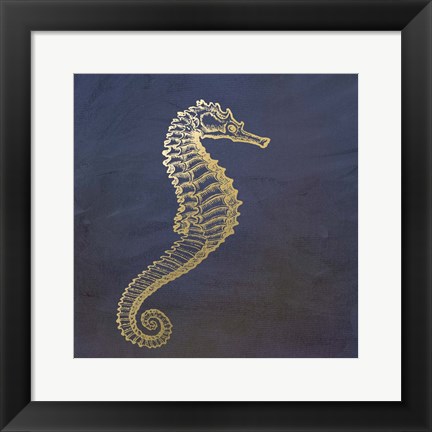 Framed Golden Seahorse Print