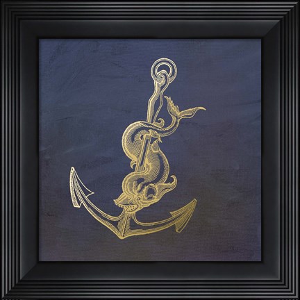 Framed Golden Anchor Print