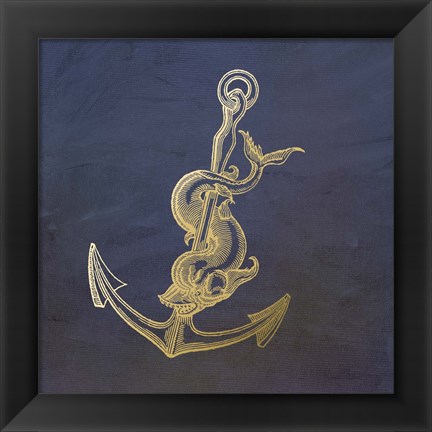 Framed Golden Anchor Print