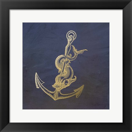 Framed Golden Anchor Print