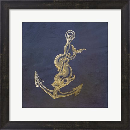 Framed Golden Anchor Print