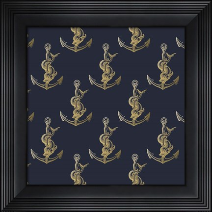 Framed Gold Anchor Print