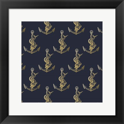 Framed Gold Anchor Print