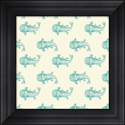Framed Monster Fish Pattern Print