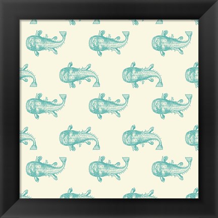 Framed Monster Fish Pattern Print