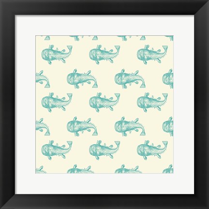 Framed Monster Fish Pattern Print