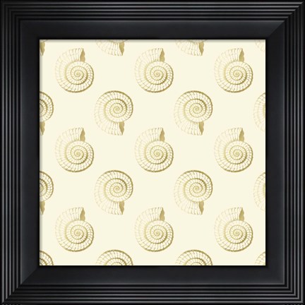 Framed Golden Shell Pattern Print