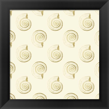 Framed Golden Shell Pattern Print