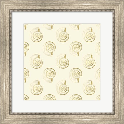 Framed Golden Shell Pattern Print