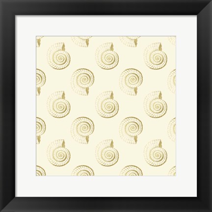 Framed Golden Shell Pattern Print