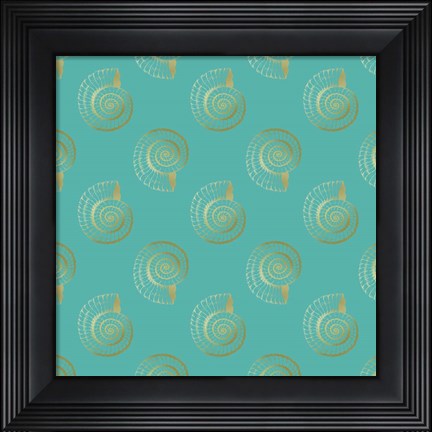 Framed Golden Shell Pattern Print