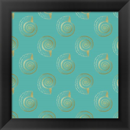 Framed Golden Shell Pattern Print