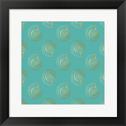 Framed Golden Shell Pattern Print