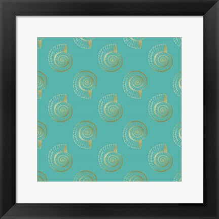 Framed Golden Shell Pattern Print