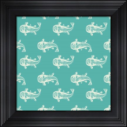 Framed Monster Fish Pattern Print
