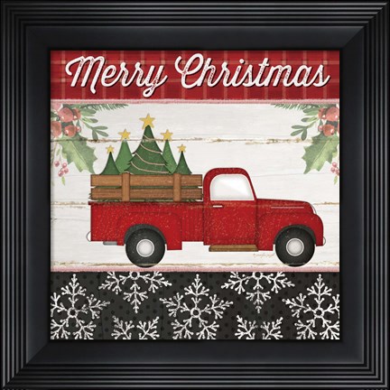 Framed Merry Christmas Truck Print