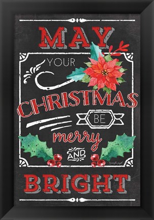 Framed Merry and Bright Print