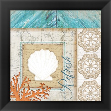 Framed Coastal Scallop Print