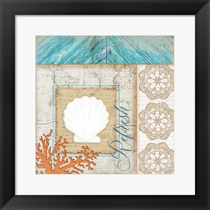 Framed Coastal Scallop Print