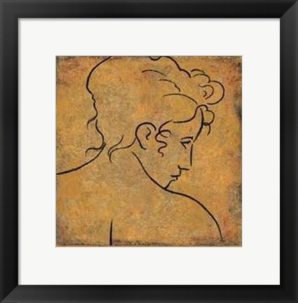 Framed Dan Bennion - Etude de Visage II Size 19.75x19.75 Print