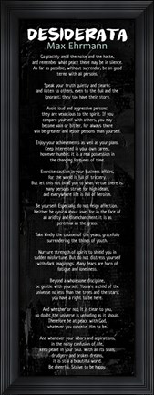 Framed Desiderata In Black Print