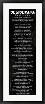 Framed Desiderata In Black Print