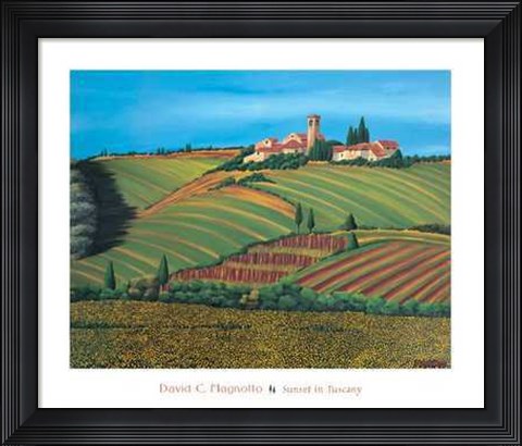 Framed Sunset in Tuscany Print