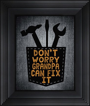 Framed Don&#39;t Worry In Black Print