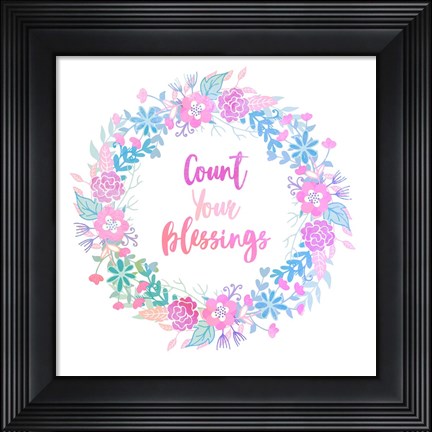 Framed Count Your Blessing-Pastel Print