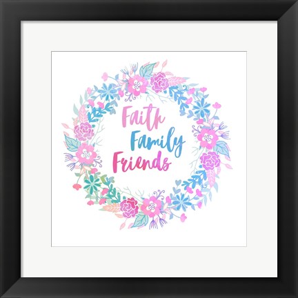 Framed Faith, Family, Friends-Pastel Print