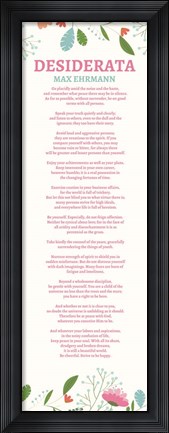 Framed Floral Desiderata Print