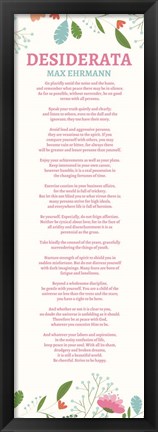 Framed Floral Desiderata Print