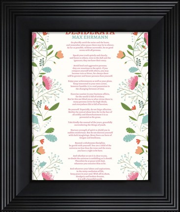 Framed Decorative Desiderata Print