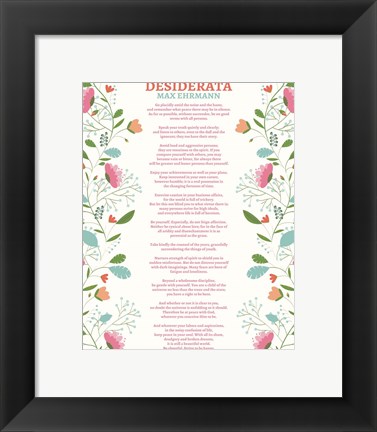 Framed Decorative Desiderata Print