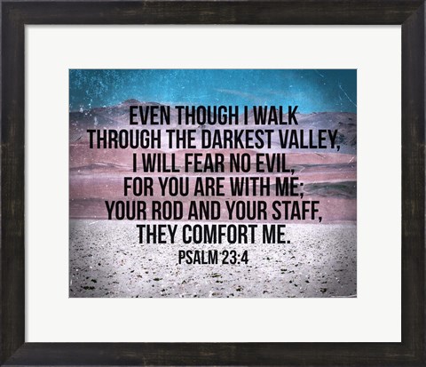 Framed Psalm 23:4 Print