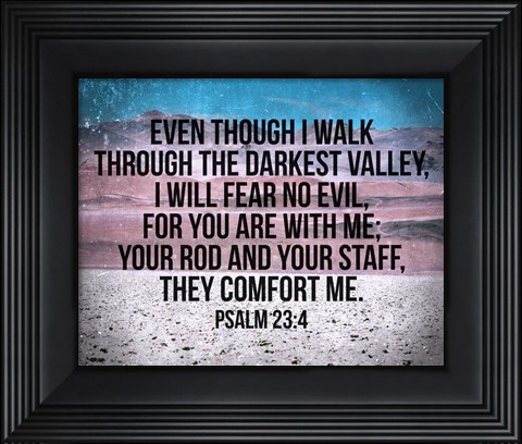 Framed Psalm 23:4 Print
