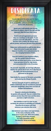 Framed Rainbow Desiderata Print